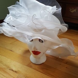 White Ruffle Hat